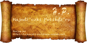 Hajnáczki Polikárp névjegykártya